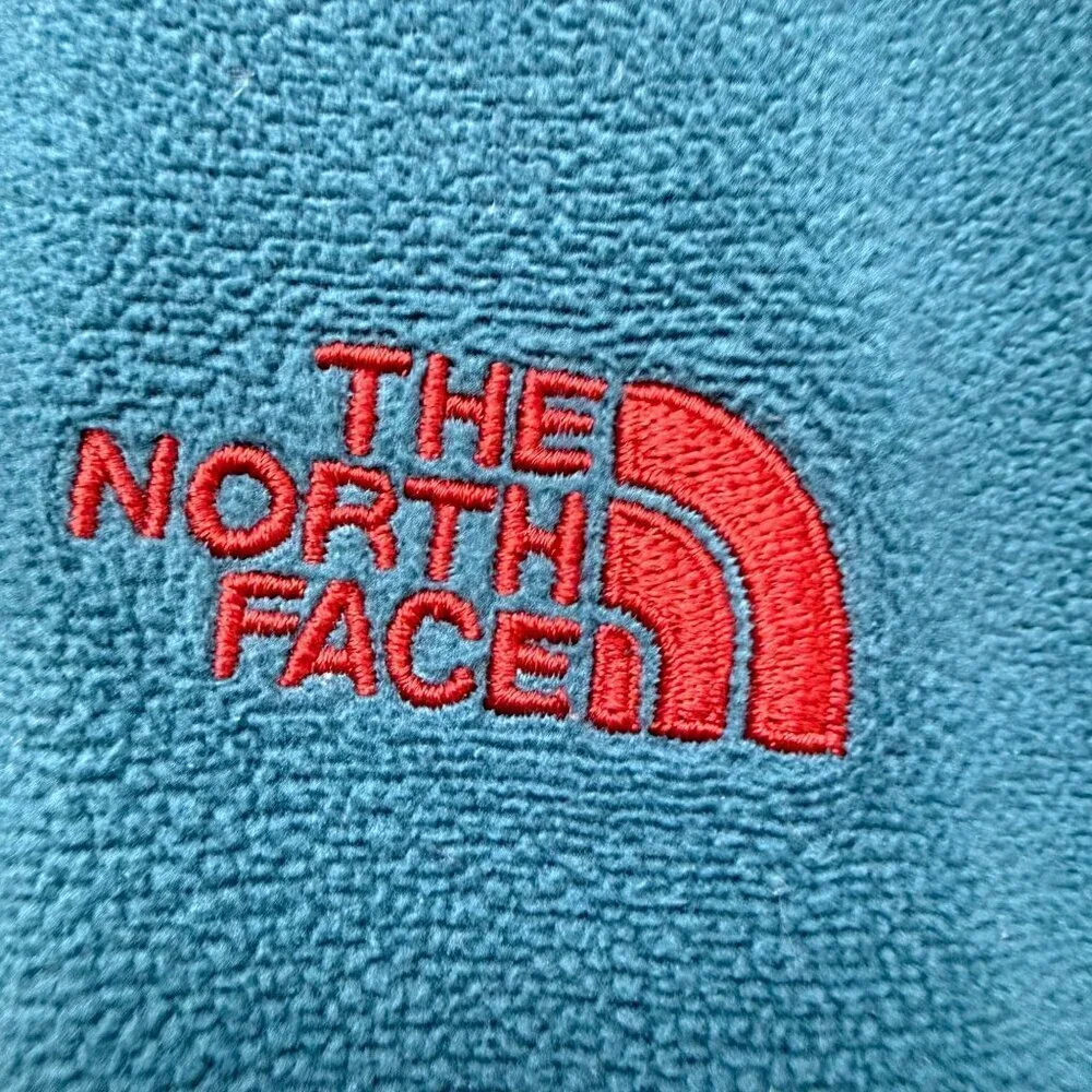 THE NORTH FACE Teal Blue Polartec Fleece Pullover Mens XL Mock Neck 1/4 Zip